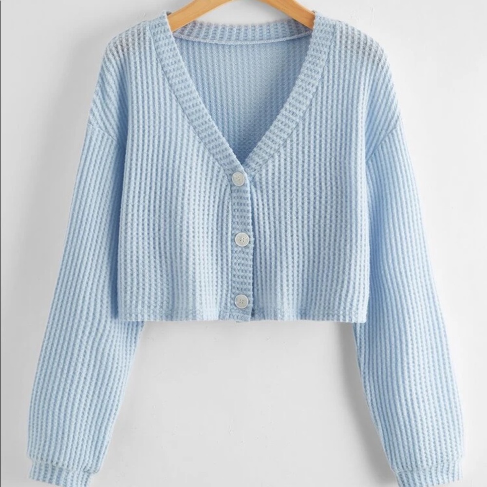 SHEIN plus size cropped sweater jacket